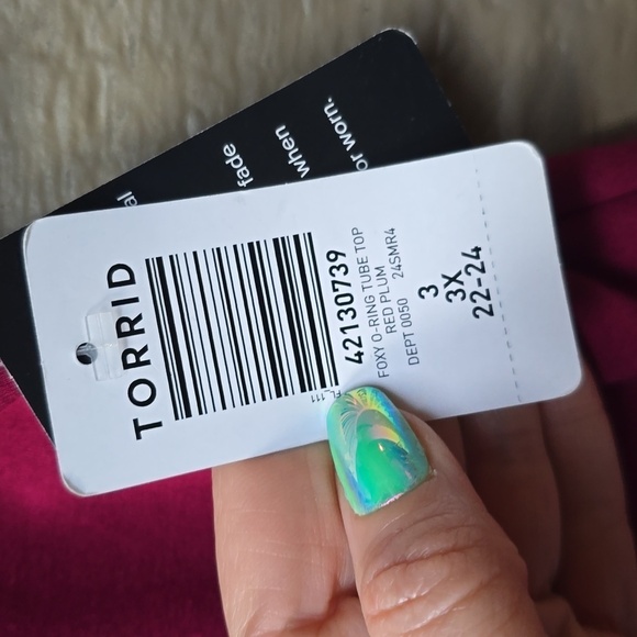 Torrid Foxy O-ring Tube Top Red Plum Berry 3x New Nwt - Picture 8 of 11